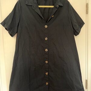 Who What Wear Black Button-Up Dress